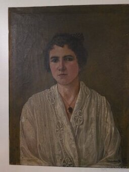 Obraz portrét dámy, Jos. Cerman 15.6.1880 - 1