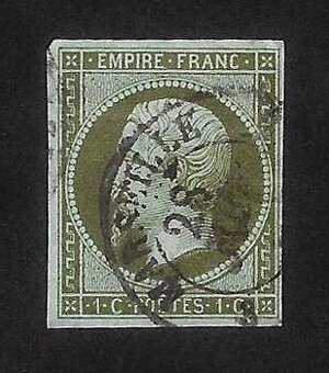 Známka Francie - Mi: 10 - Napoleon III. (r.1860)