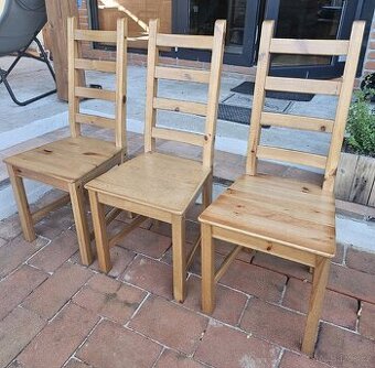 Židle Ikea Kaustby mořidlo antik 3 kusy
