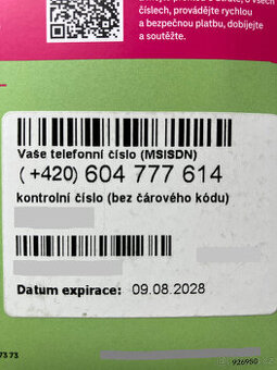 Pěkné číslo, zlatá sim