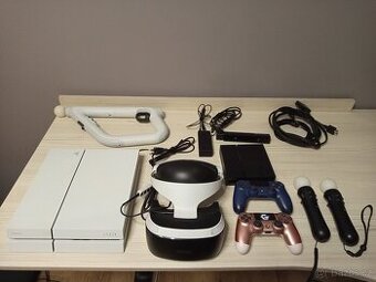 PS4 + Vr + veškeré ovladače.