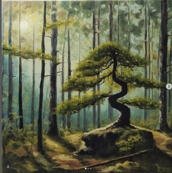 Ručně malovaný obraz – Stromy