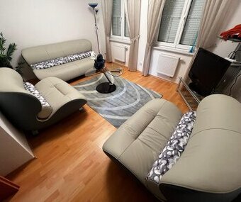 Designový set kožených sedaček 3ks