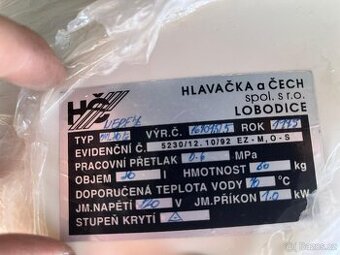 Prodám nepoužitý nerez bojler z roku 1995