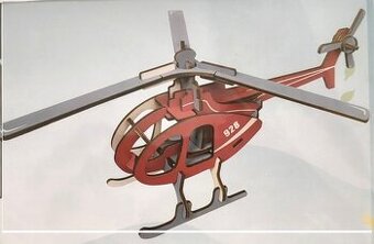 vrtulník 928 - dřevěné puzzle 3D
