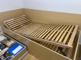 postel na míru 90x200, úložný prostor, polohovací rošt
