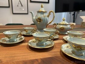 Nádherný porcelánový čajový/ kávový set se zlatem Carlsbad