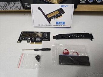 PCI-E adaptér pro M.2 NVME disky do základní desky + chladič