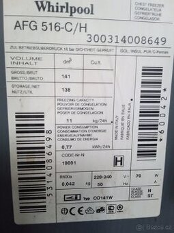Whirlpool Mrazák 140 FUNKČNÍ 100%
