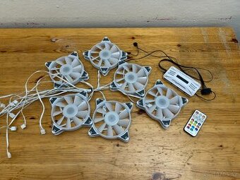 6ks ARGB ventilátorů včetně PWM HUB+Ovladač