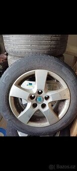 Prodám  4 ALU disky včetně pneu 185/60/14 na Škoda fabie