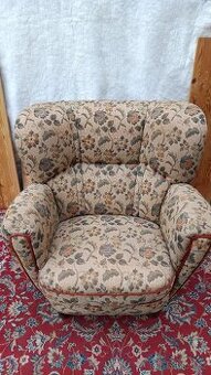 Křeslo čalouněné, retro, Ušák