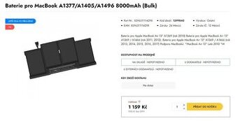baterie pro MacBook A1377