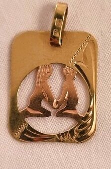 Zlatý přívěsek - Blíženci 14kt 585/1000.