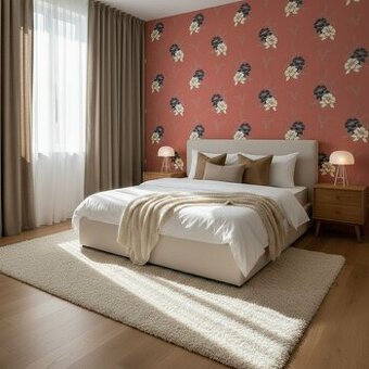 tapeta květiny, čokoládově hnědá 45 cm x 5 m