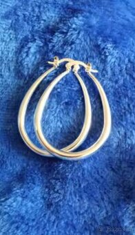 Nové dámské stříbrné náušnice oválné kruhy  925 4 cm