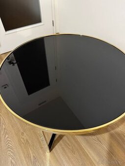 Designový konferenční stolek sklo a kov (prémiová kvalita)