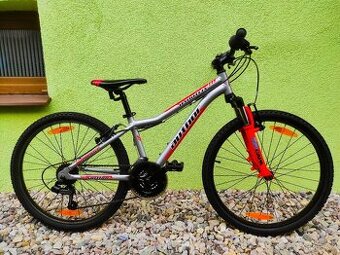 Značkové dětské kolo Author 24" (stříbrná/červená)