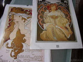 Alfons Mucha plakáty z kalendářú