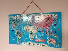 Dětská magnetická nástěnná mapa světa Janod