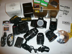 Nikon D300s s objektivy a bohatým příslušenstvím + Nikon F50