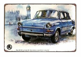 plechová cedule - Škoda 1000 MB 1964