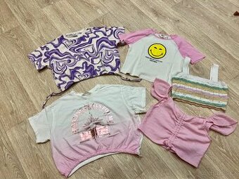 Dívčí crop top,tílka,trička H&M 146/152