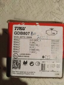 Brzdové destičky - nové - nepoužité.