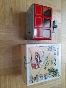 Plechová retro hračka - lanovka na klíček - 1