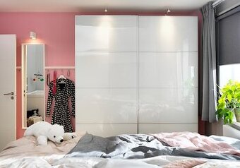 ✅ IKEA PAX skříně 3x – prosklené dveře + zásuvky, KOMPLEMENT