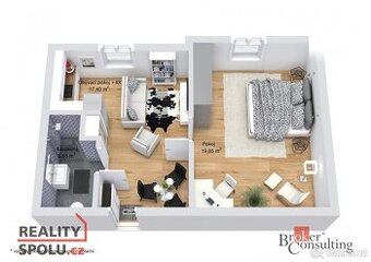 Pronájem, byty/2+kk, 40 m2, Pod Strání 138/13, 36263 Dalovic