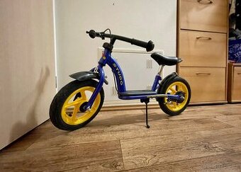 Dětské odrážedlo modro-žluté s ruční brzdou