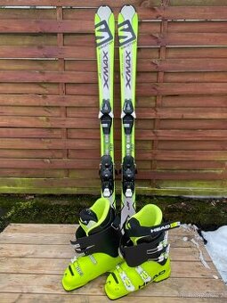 Lyže Salomon 130cm včetně lyžáků HEAD