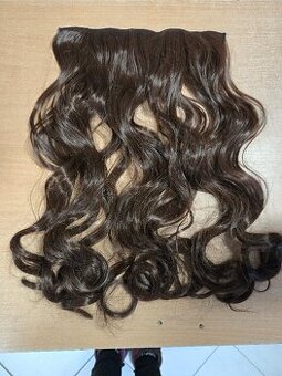 Připínací vlasy clip in - hnědá