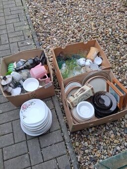 Starší, talíře, skleničky, vázy, mix