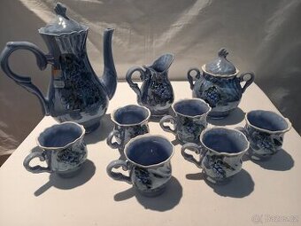 Glazurovaná keramika - kávový servis (9 ks).