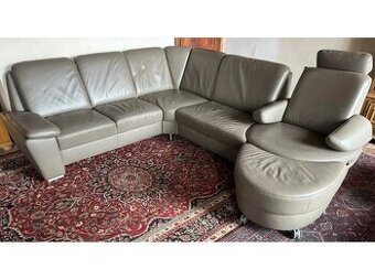 Luxusní rohová kožená sedací souprava, 2971