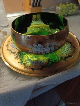 Stará sada misas talířem Bohemia Glass