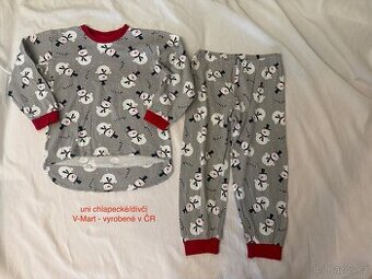 V-Mart uni pyžamo 116/122 (psané 128)