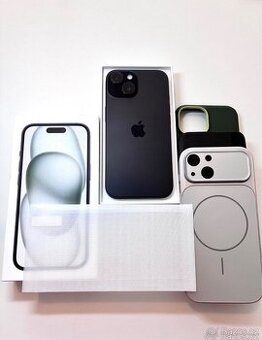 iPhone 15 128gb černý, 88% baterie, hezký stav