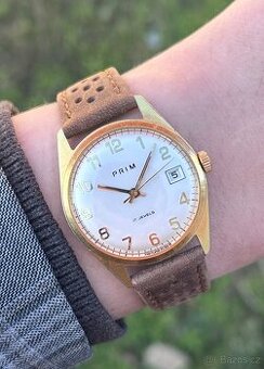 Československé mechanické vintage retro hodinky PRIM Elegant