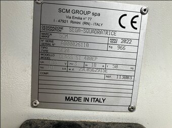 SCM CLASS SI 400EP formátovací pila