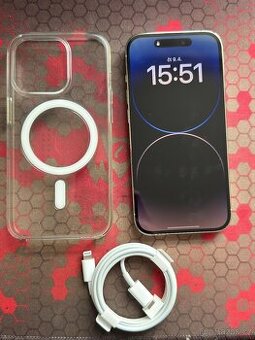 Apple iPhone 14 Pro 128Gb, Bílý, 86% + orig. kryt a kabel