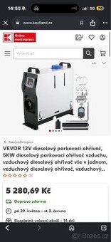 Naftové topení / bufík VEVOR 8kw