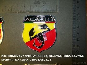 Fiat znaky Abarth emblem znak 500 595 695 logo 124