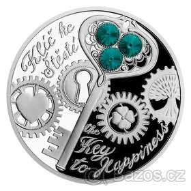 Stříbrná mince Crystal Coin "Klíč ke štěstí"