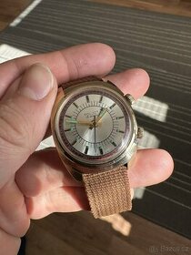 Vintage pozlacené pánské hodinky Poljot Alarm - plně funkční