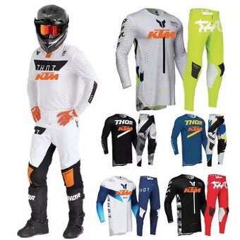 Motocrossové komplety různých značek a barev