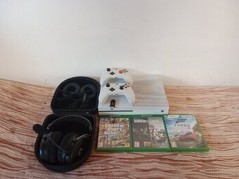 Xbox One S 1TB + 2 ovladače + herní sluchátka + 3hry - 1