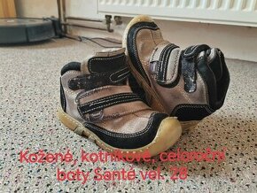 Santé - Kožené, kotníkové, celoroční boty  vel.28